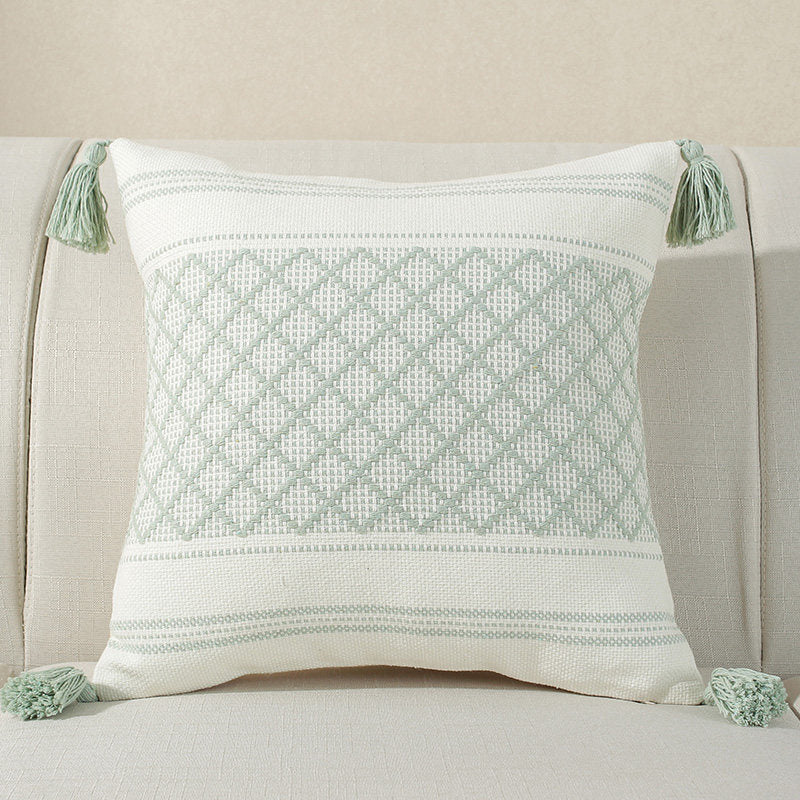 Cotton Linen Decorative Pillow and Lumbar Support Cushion