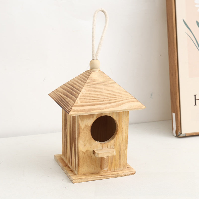 Wooden Birdhouse Bird Feeder Outdoor Hanging Decoration