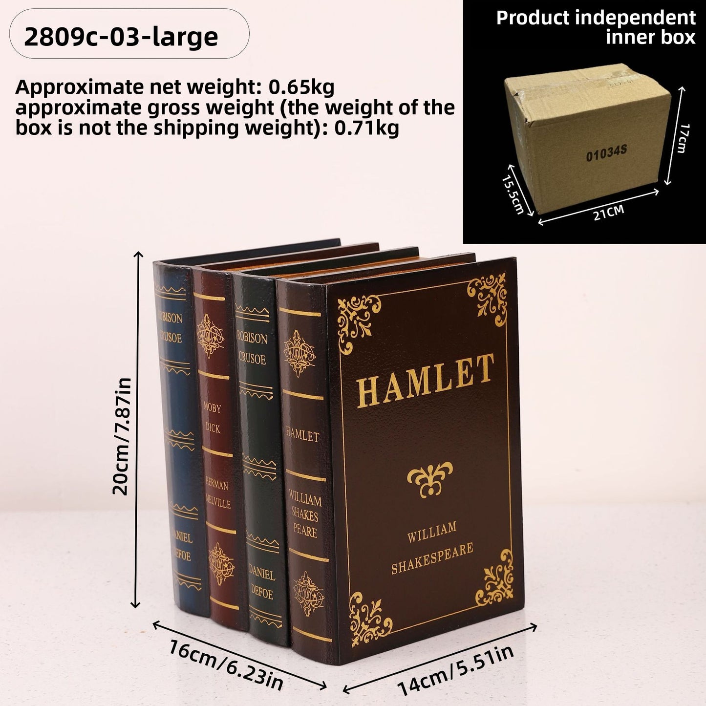 European Style Retro Fake Book Storage Box Decor