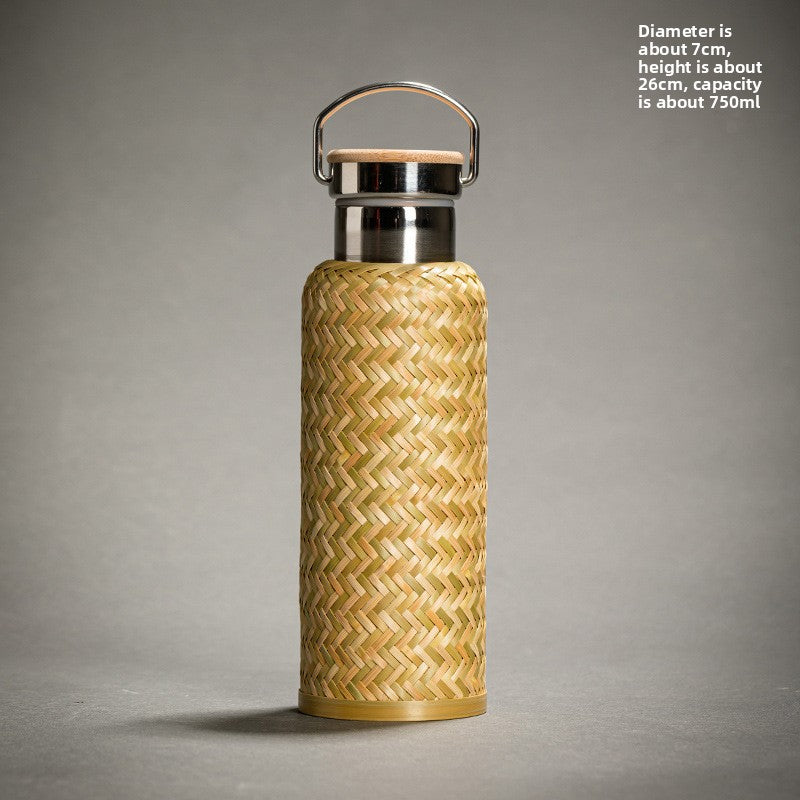 Handwoven Bamboo Stainless Steel Thermos Cup