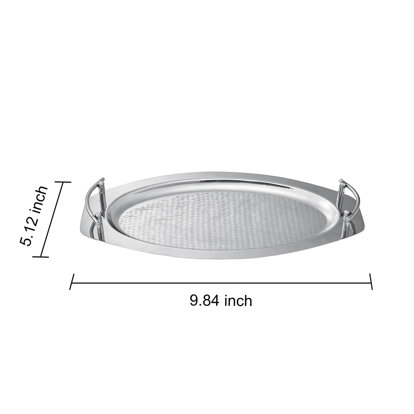 Modern Stainless Steel Serving Tray with Handles