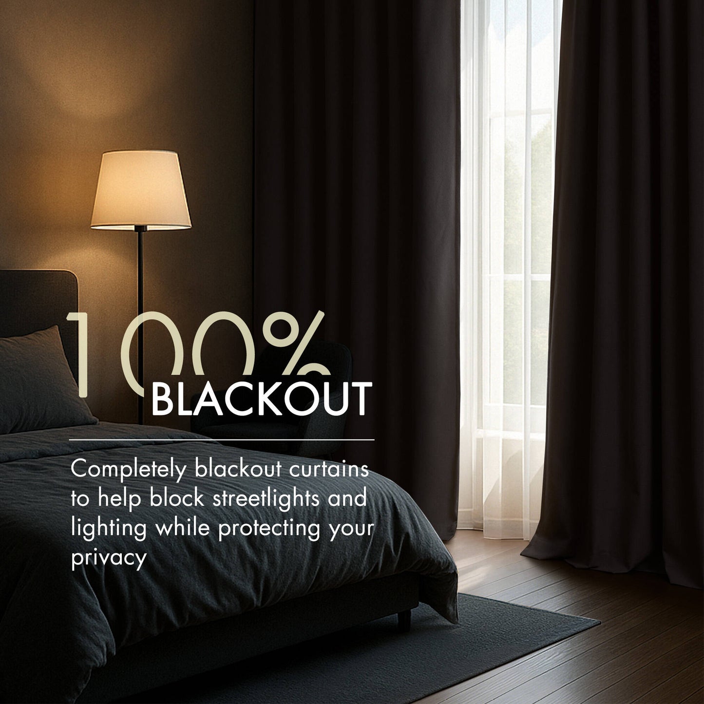 2-PK 52x84" Sound Blocking Total Blackout Curtain Panel Pair