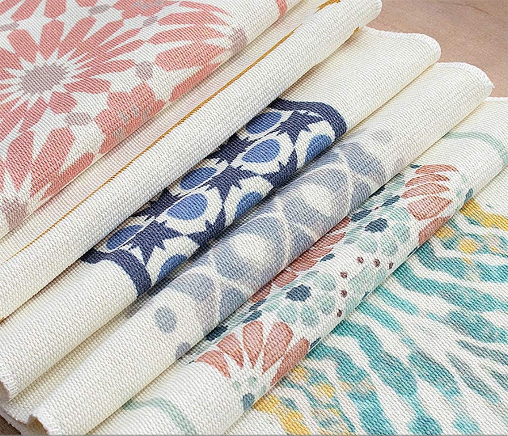 Fennco Styles Diamond Print Braided Cotton Placemats 14" W x 19" L, Set of 4