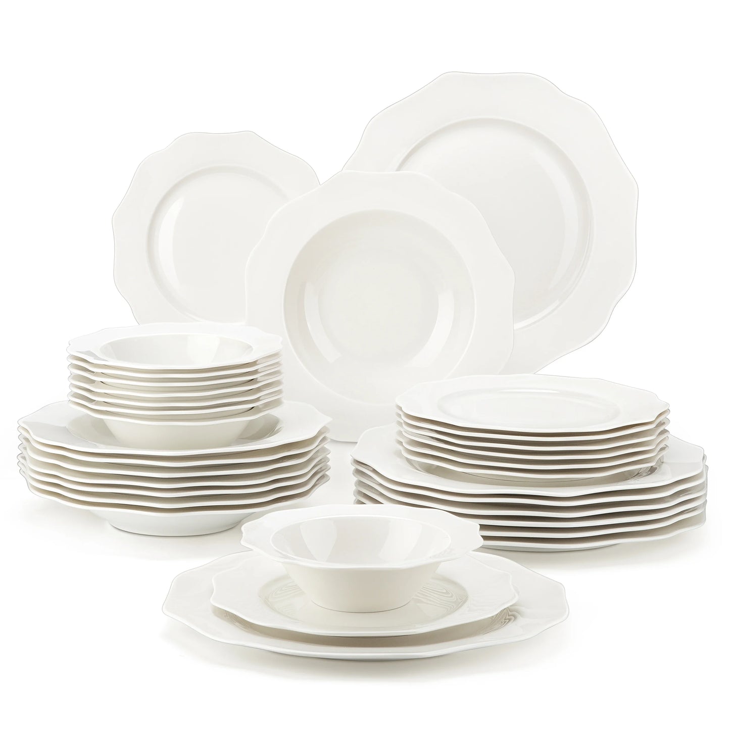 MALACASA Nordic Porcelain Tableware Set With Bowls And Plates