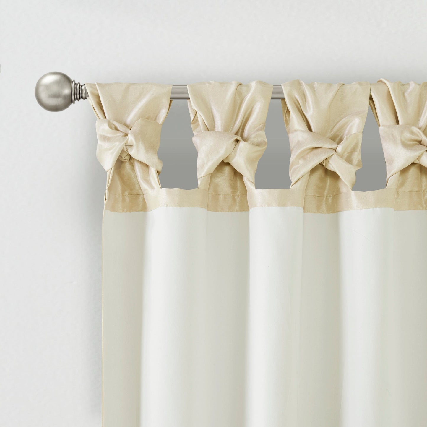 Twist Tab Lined Window Curtain Panel Champagne