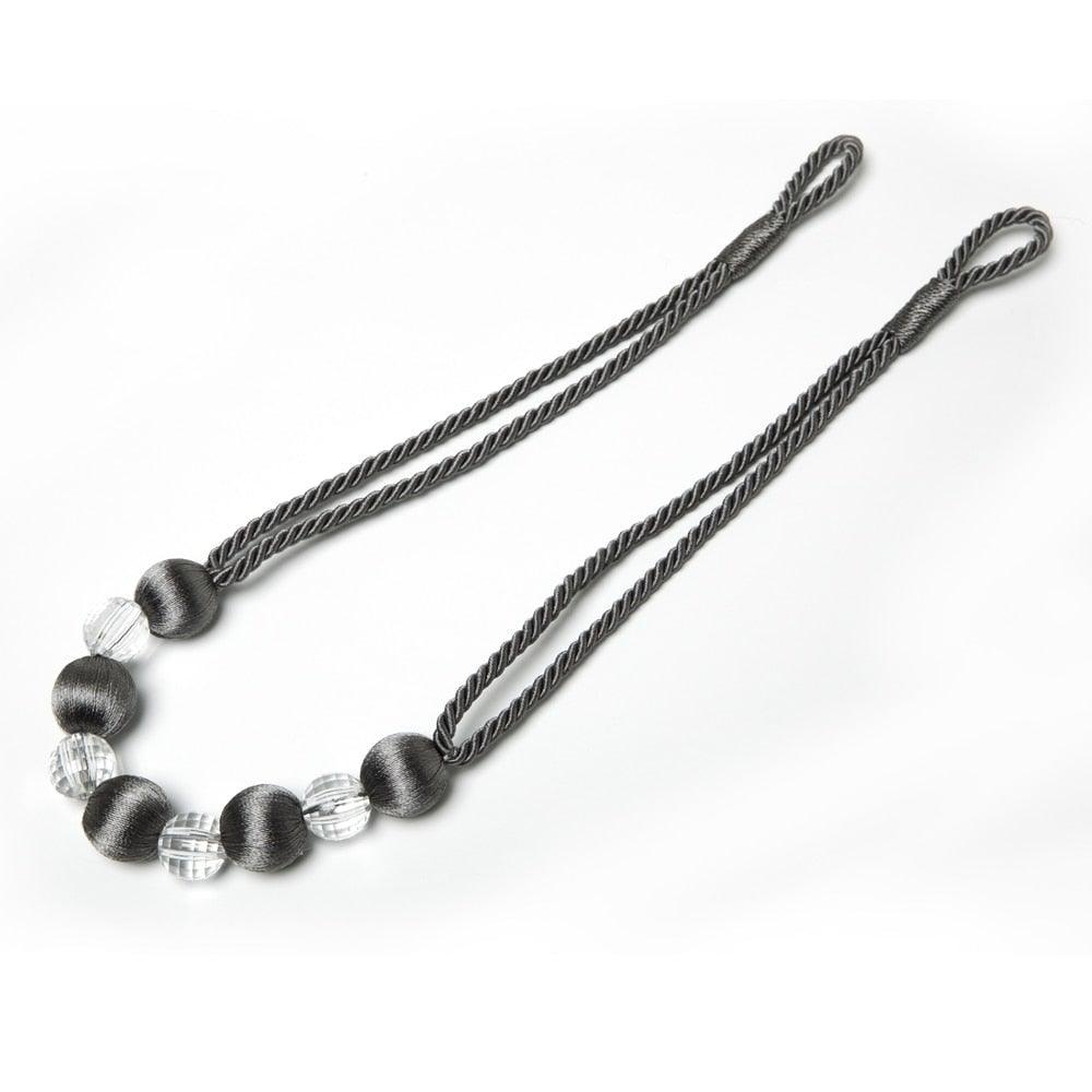 Curtain Tie Backs Rope Curtain Tiebacks With Bling Crystal Beads Curtain Decor Accessories Clips Curtain Holders For Drape Durable Tie Backs Drapery Holdbacks Holder For Window Curtain Panels Drapes Home Decor