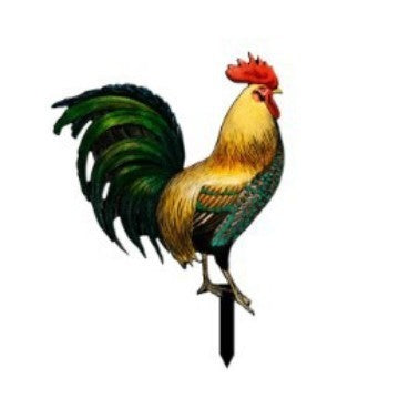 3D Rooster Acrylic Mirror Garden Decoration