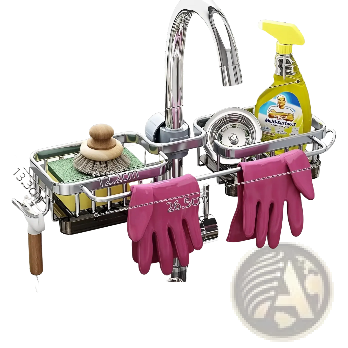 Kitchen Faucet Storage Rack Aluminum Sink Organizer