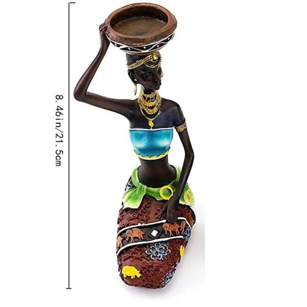 Tribal Candle Holder - Minimalist Iron Figurine Sculpture Decor