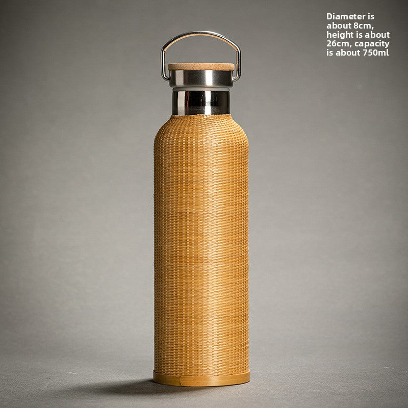 Handwoven Bamboo Stainless Steel Thermos Cup