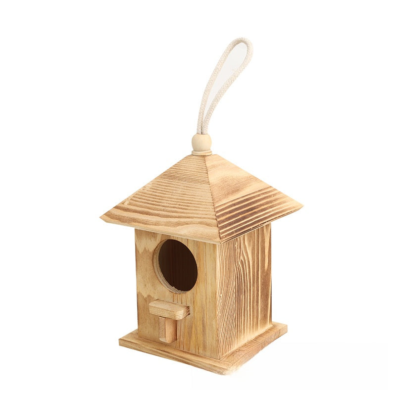 Wooden Birdhouse Bird Feeder Outdoor Hanging Decoration