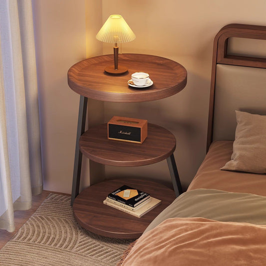 Round Multifunctional Side Table with Medieval Design