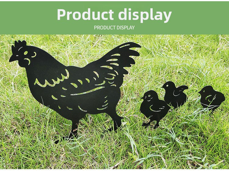 Decorative Metal Hen Chick Garden Ornament