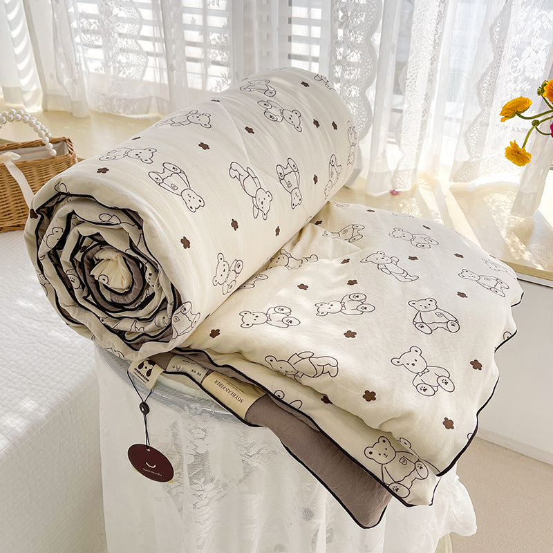 Double-layer yarn soybean fiber summer quilt