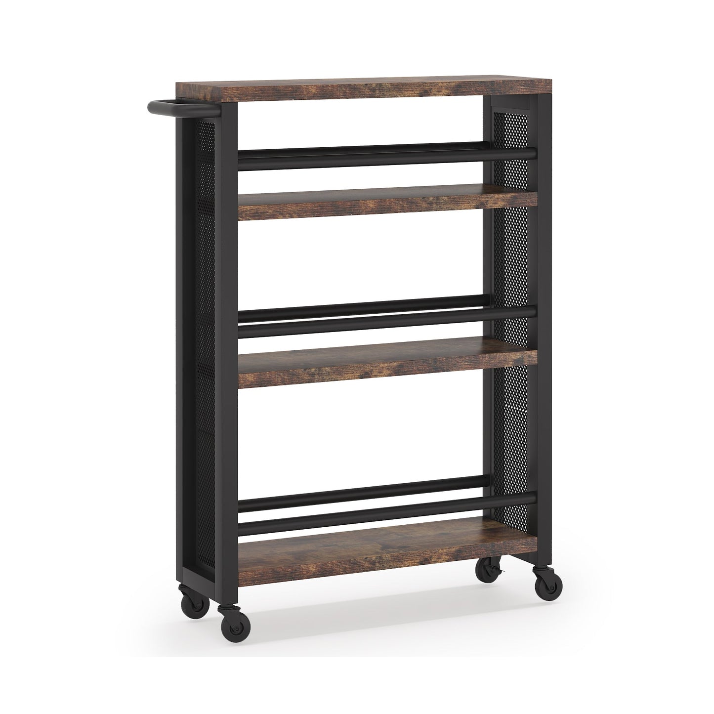 20" Slim 4-Tier Rolling Utility Cart with Wheels
