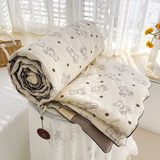 Double-layer yarn soybean fiber summer quilt