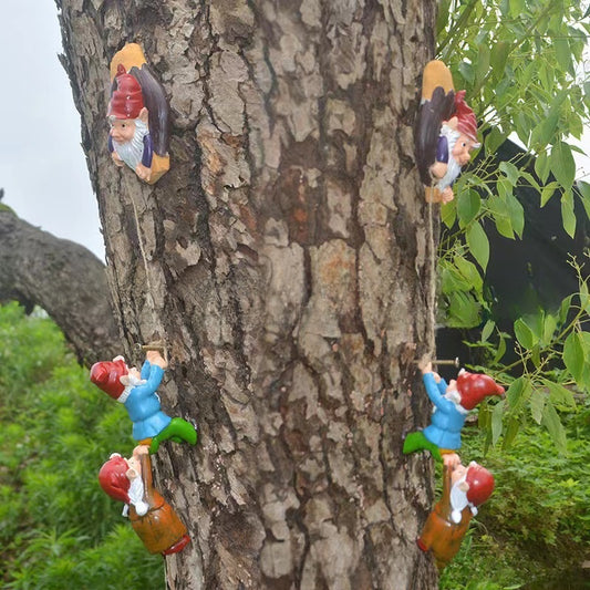 Garden Hanging Ornament: Dwarf Climbing an Elderly Man