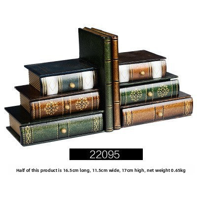 European-style vintage imitation bookshelf wooden book holder ornament