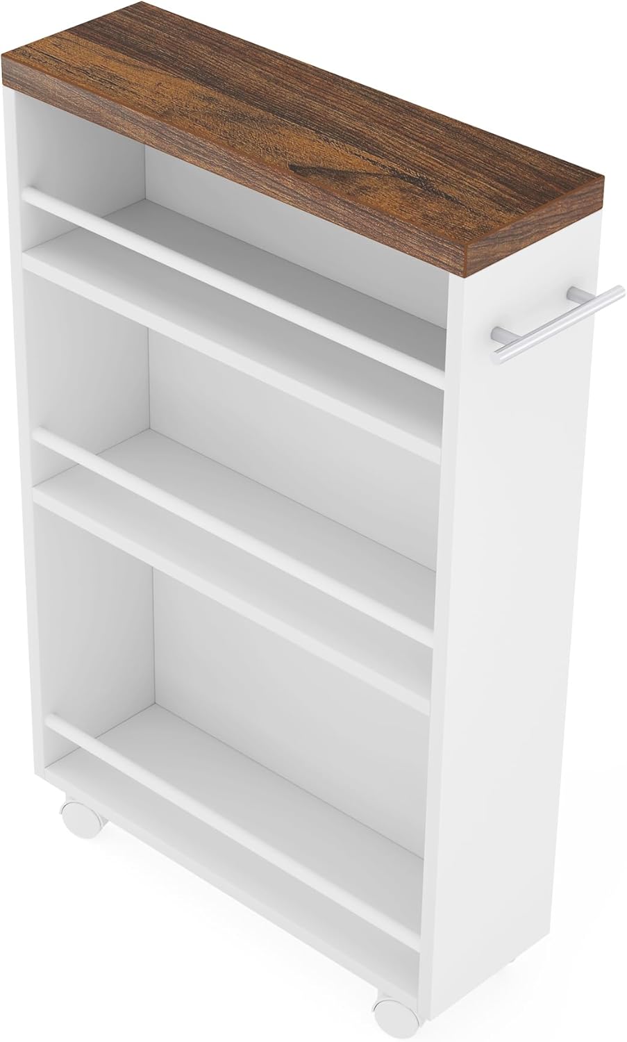 20" Slim Storage Cart – 4-Tier Narrow Rolling Kitchen Utility Cart