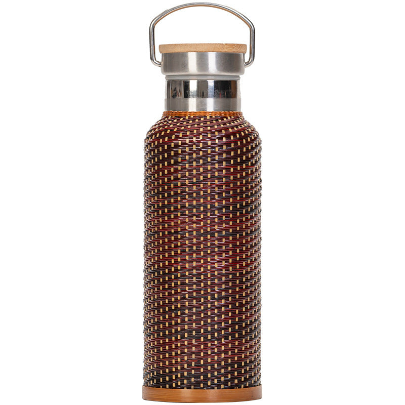 Handwoven Bamboo Stainless Steel Thermos Cup