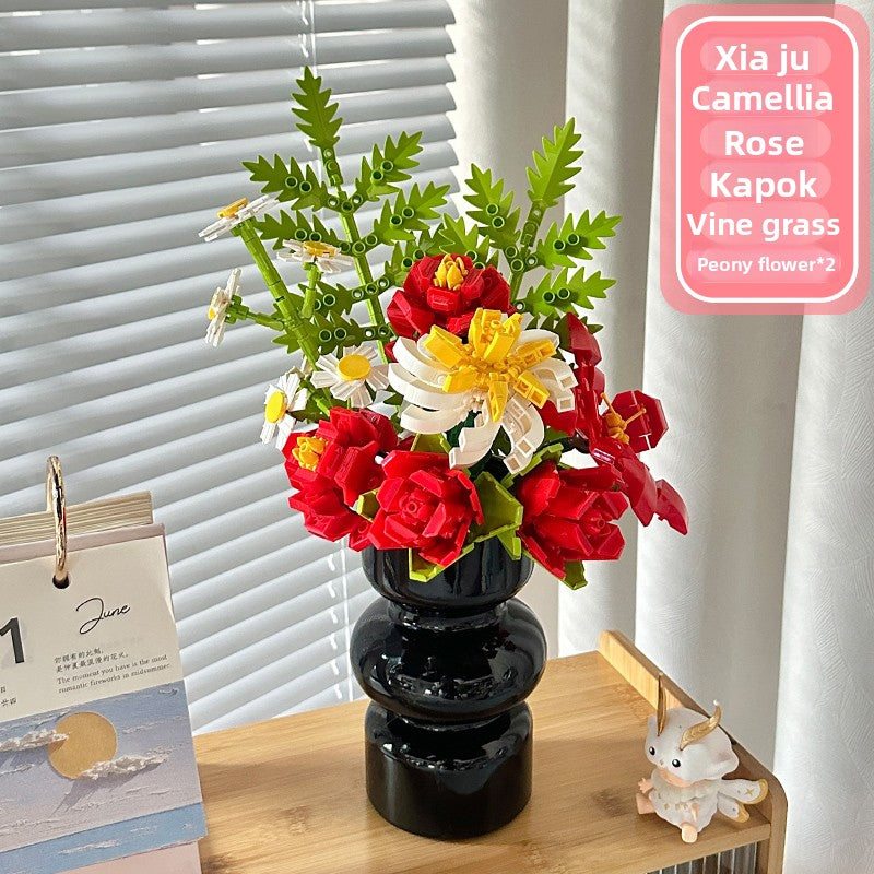 Eternal Flower Building Blocks Set with Vase
