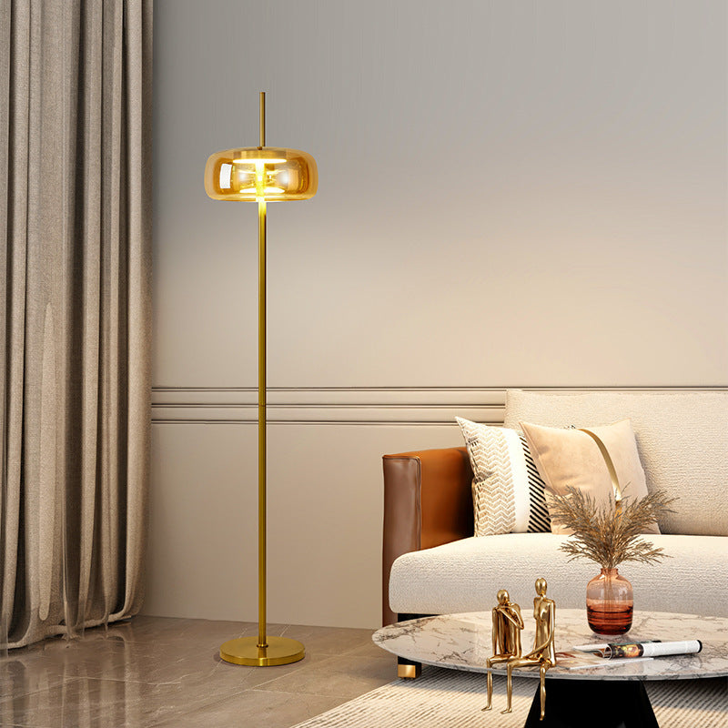 Italian Modern Floor Lamp with Glass Shade