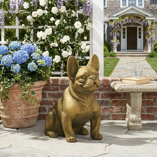 Dog Garden Sculpture - Outdoor French Bulldog Garden Statue