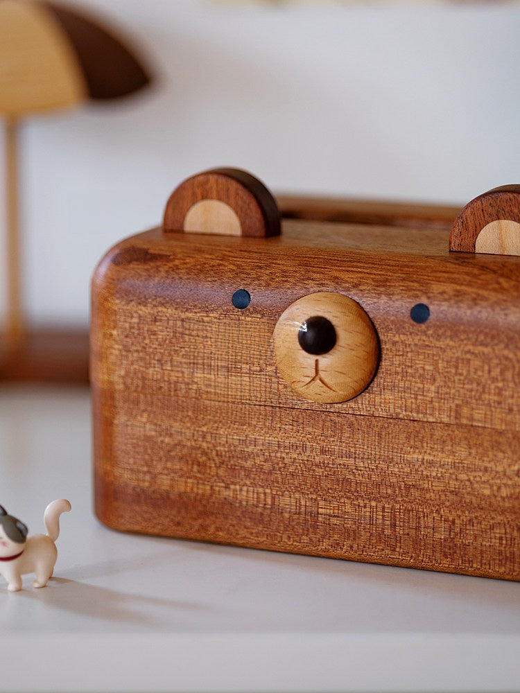 Animal Shape Solid Wood Tissue Box