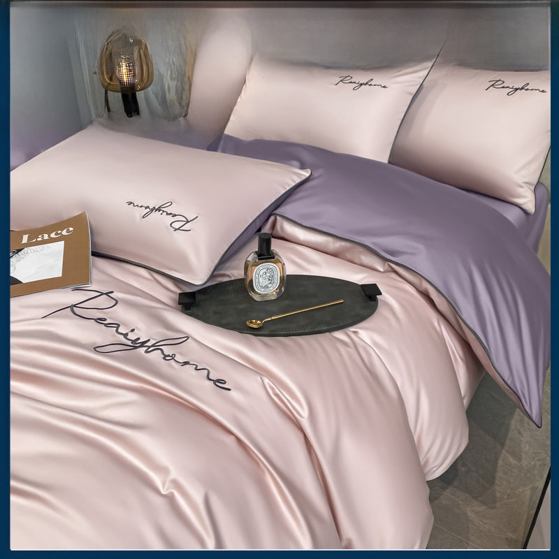 A four-piece set for a long-staple cotton bed