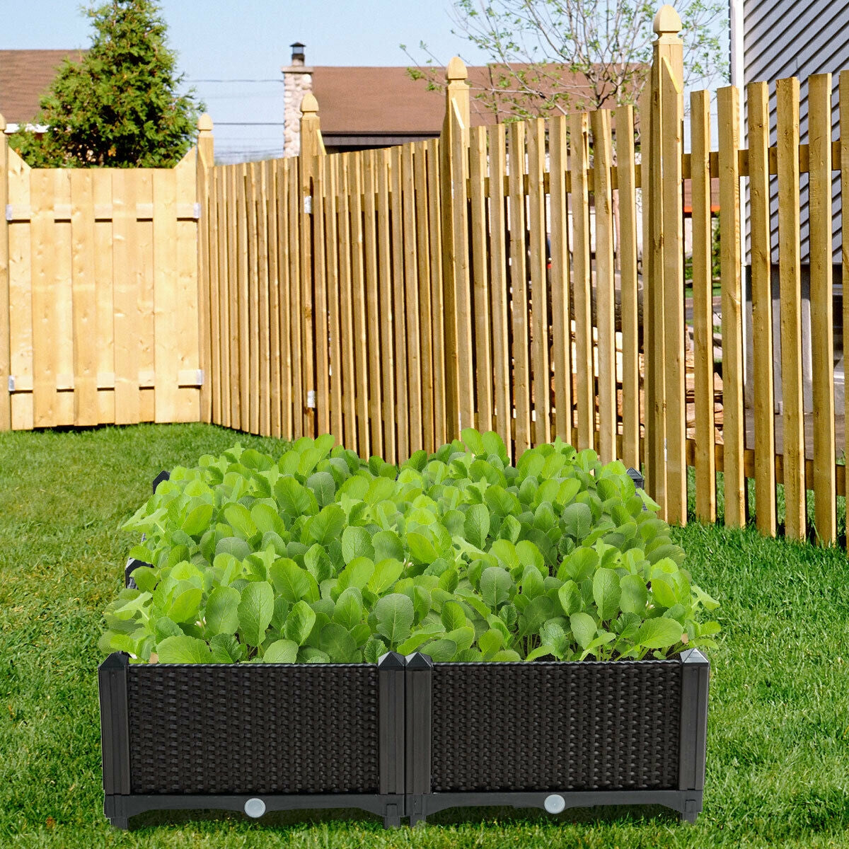Set of 4 Elevated Flower Vegetable Herb Grow Planter Box