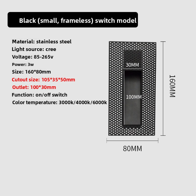 Frameless Step Light with Human Sensor