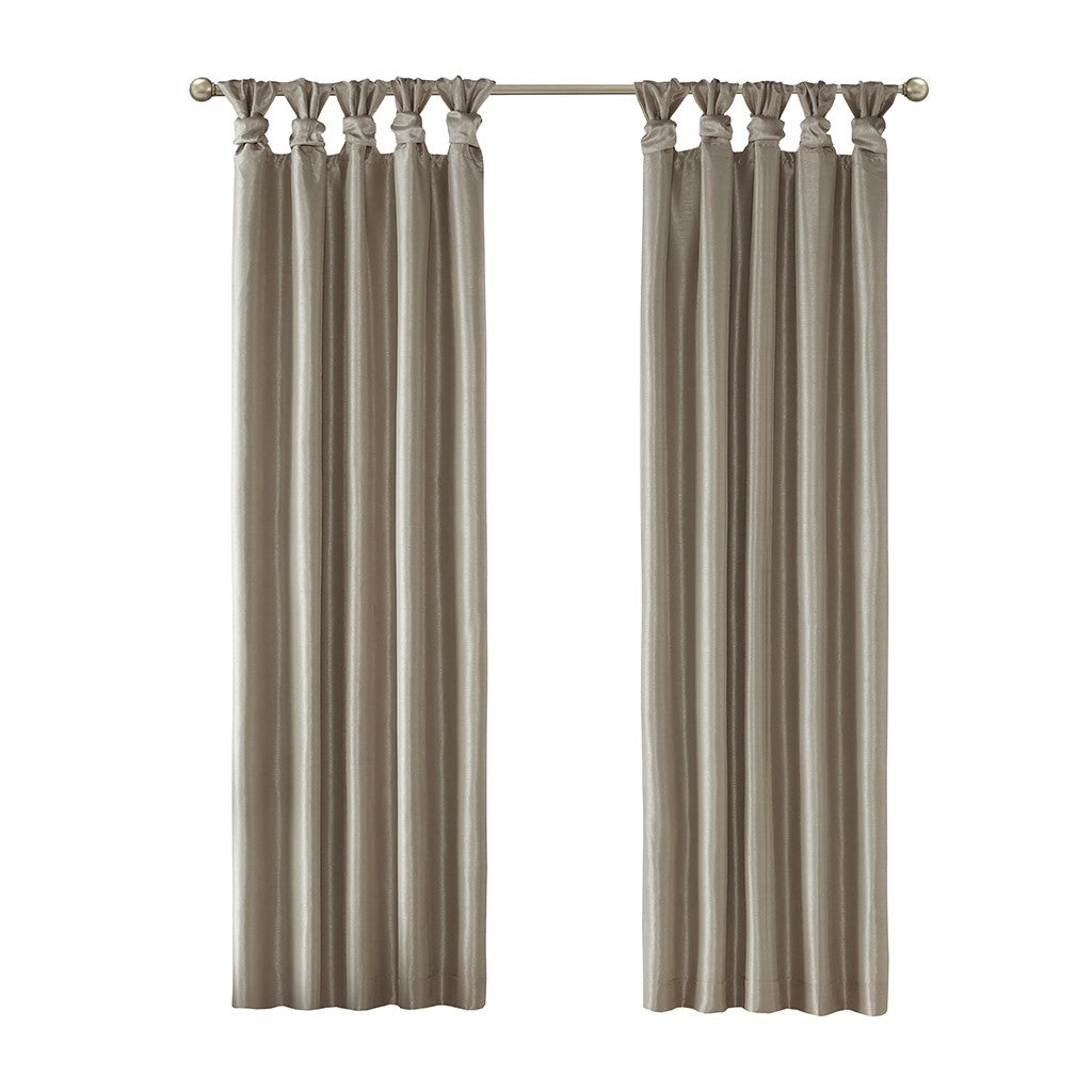Twist Tab Total Blackout Window Curtain Panel Pewter 50x84"