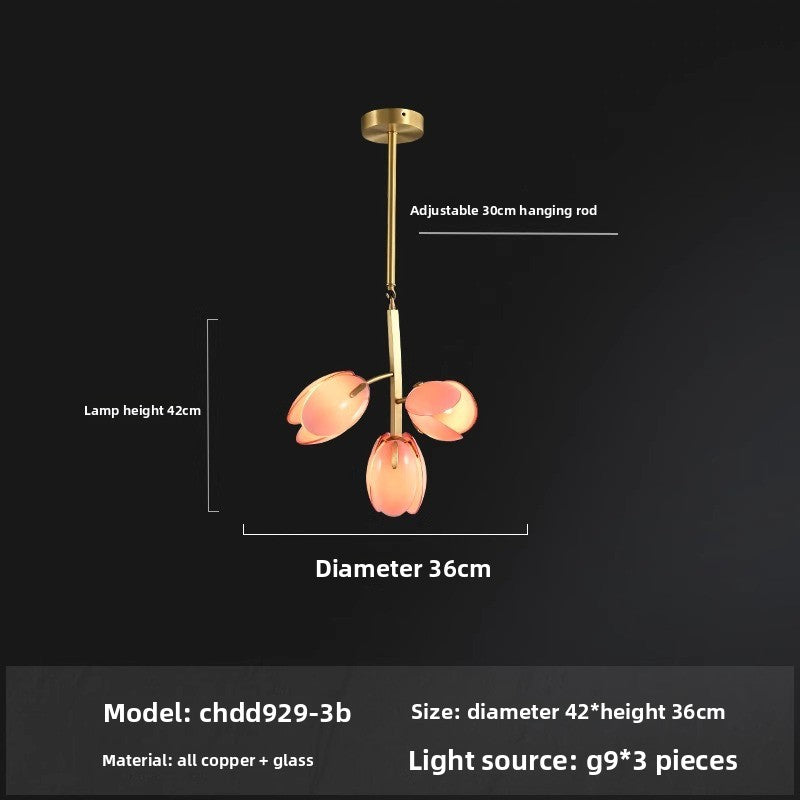 French Nordic Tulip Chandelier Light