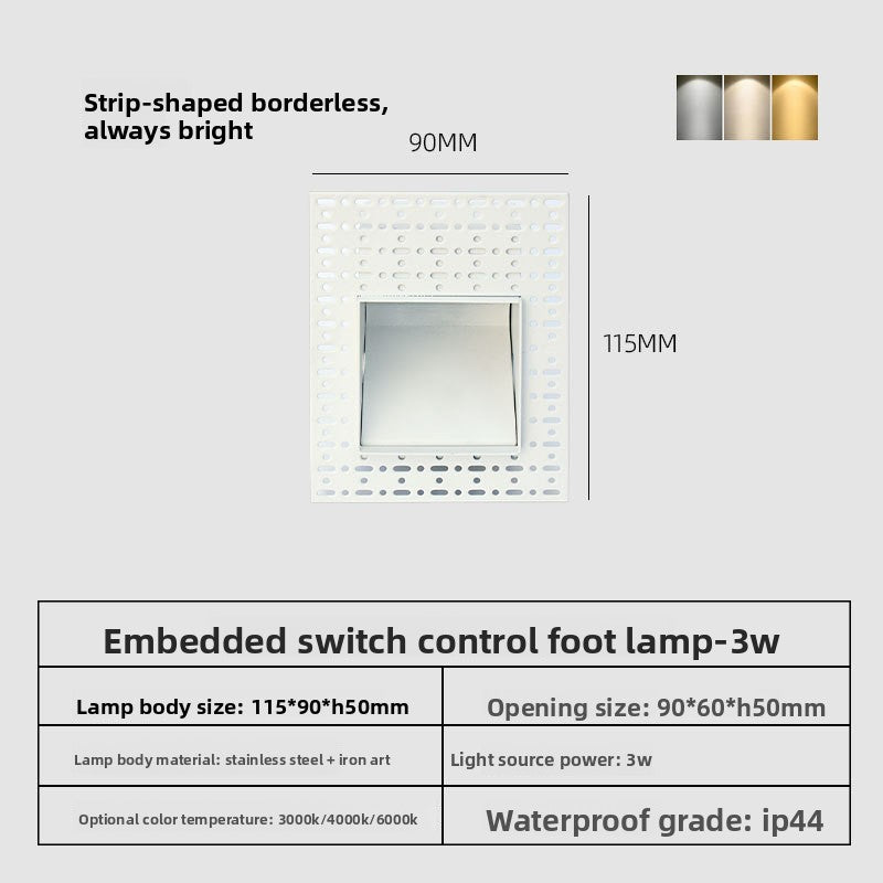 Frameless Step Light with Human Sensor