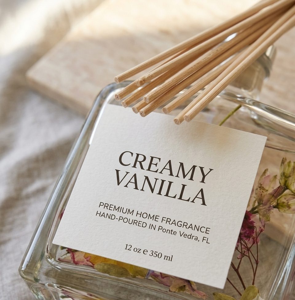 Handmade Botanical Reed Diffuser 12 OZ - Premium Aromatherapy Decor