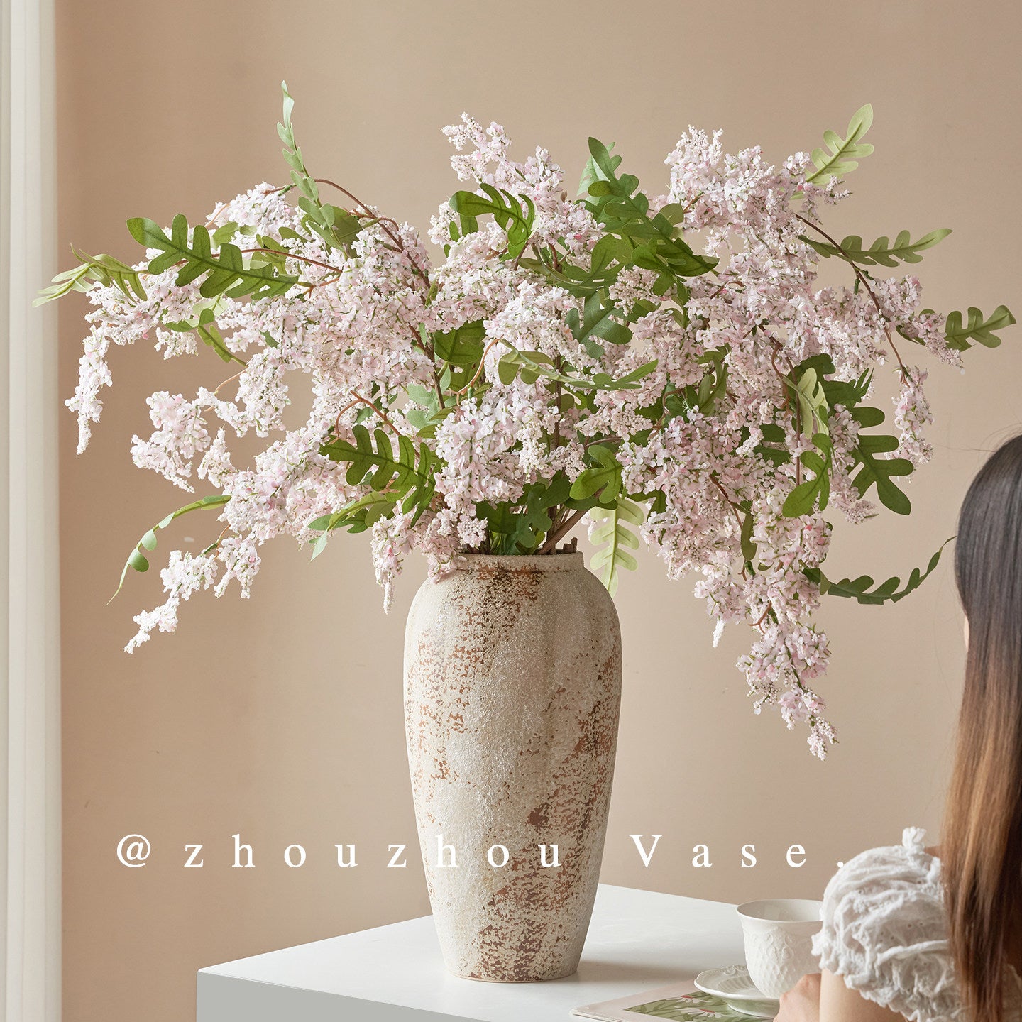 Ceramic Vase with Artificial Flowers