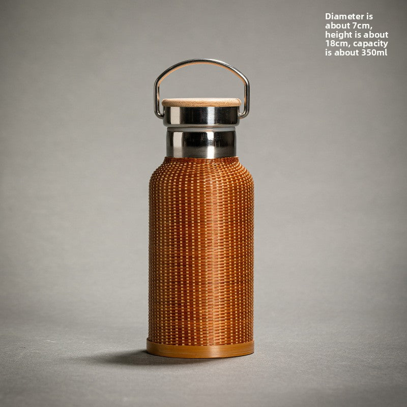 Handwoven Bamboo Stainless Steel Thermos Cup
