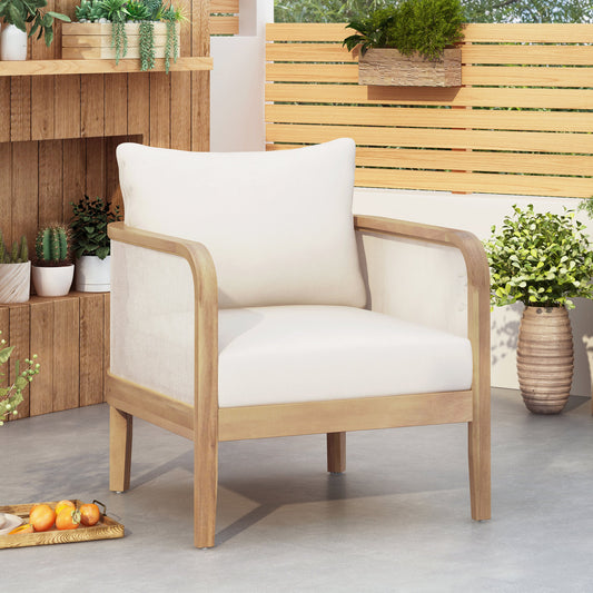 Outdoor Acacia Wood Patio Club Chair