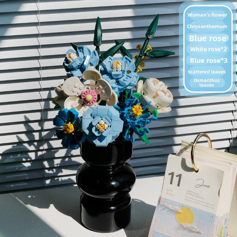 Eternal Flower Building Blocks Set with Vase
