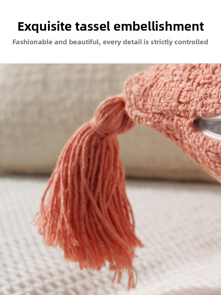 Cotton Linen Decorative Pillow and Lumbar Support Cushion