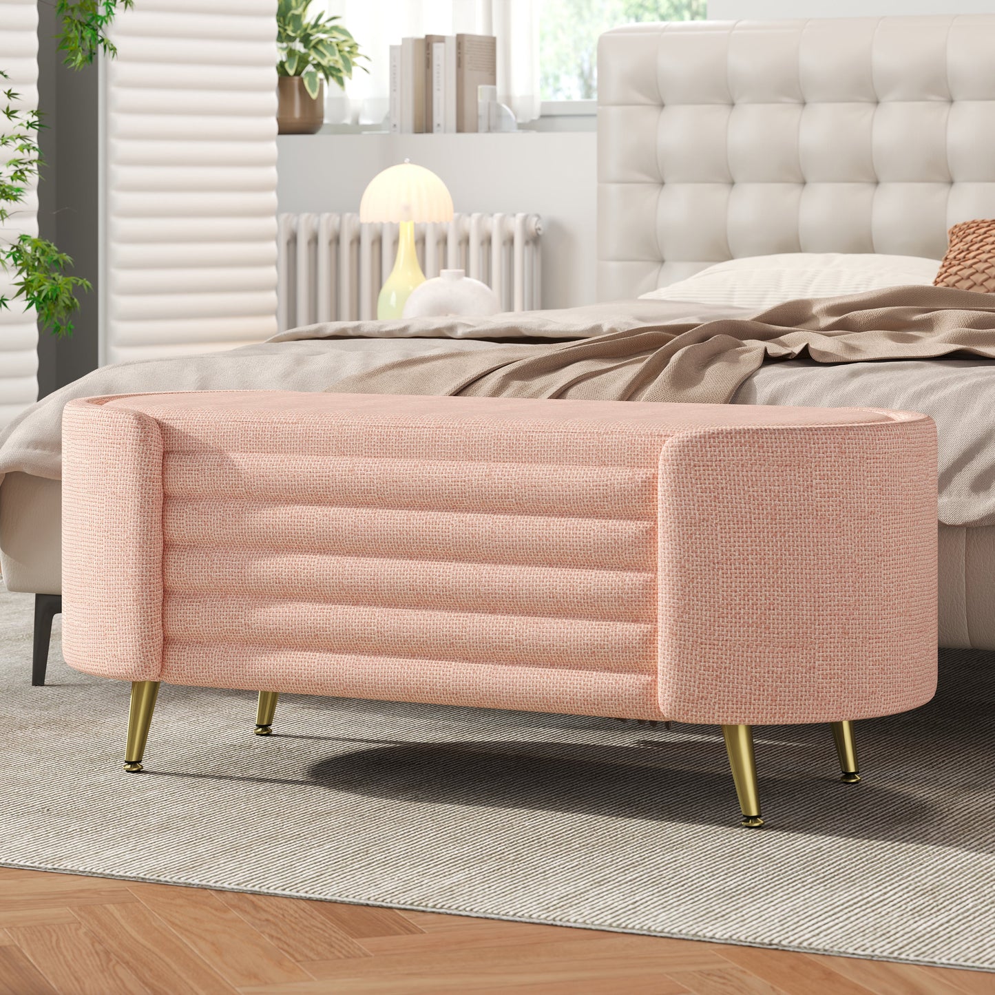 Modern Storage Ottoman Upholstered Storage Bench
