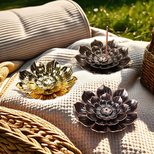 Alloy Lotus Incense Holder Zen Incense Burner Tray