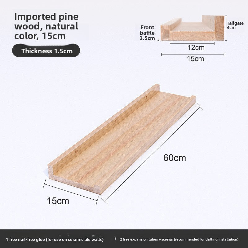 Nordic Solid Wood Wall Shelf
