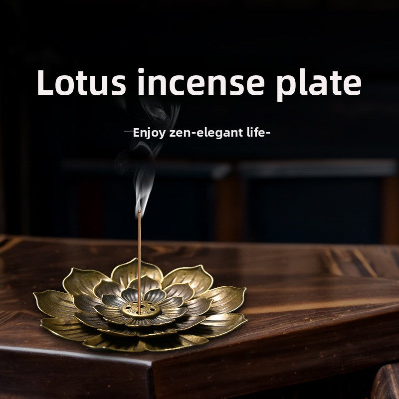 Alloy Lotus Incense Holder Zen Incense Burner Tray