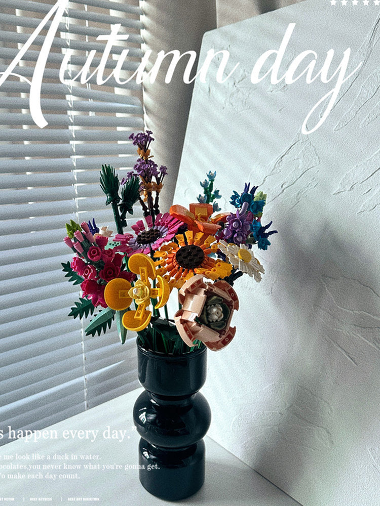 Eternal Flower Building Blocks Set with Vase