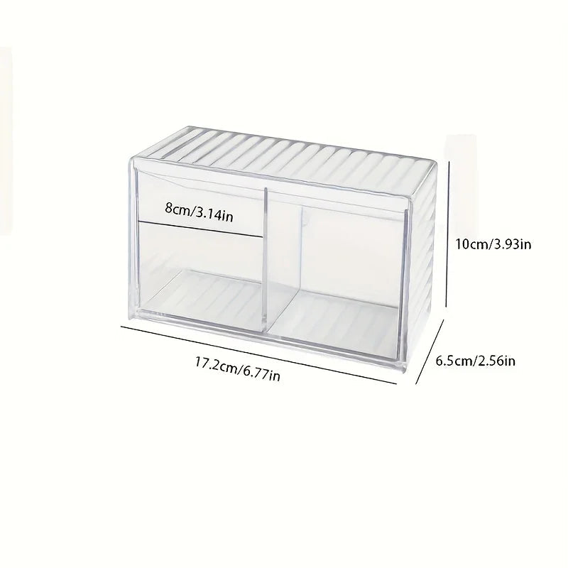 1pc cosmetic storage box, bathroom wall cosmetic storage box, wall-mounted storage box, acrylic swab box, bathroom hairpin rack, cosmetic storage box.