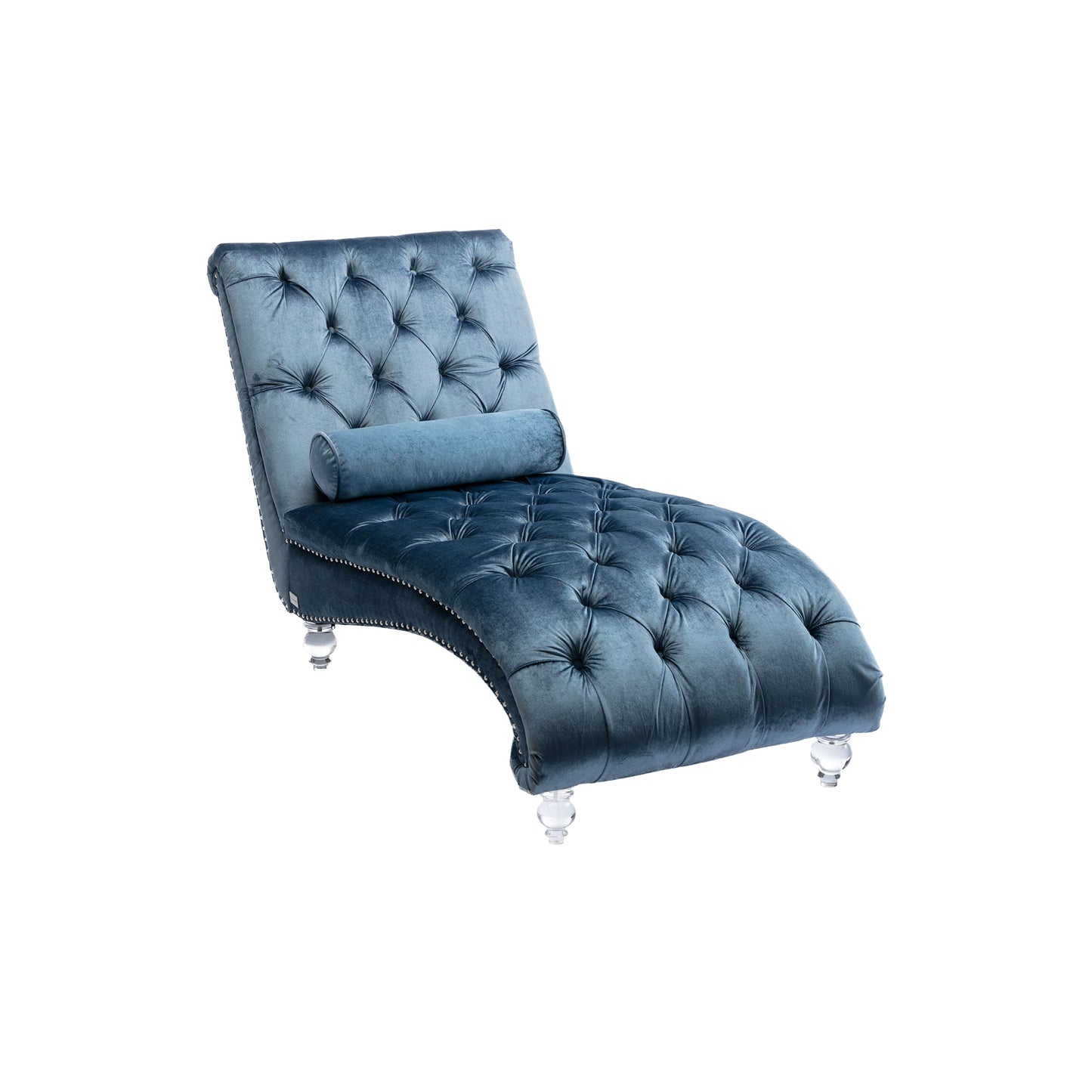 Velvet Chaise Lounge Indoor, Button-Tufted Upholstered Chaise Lounge Chair