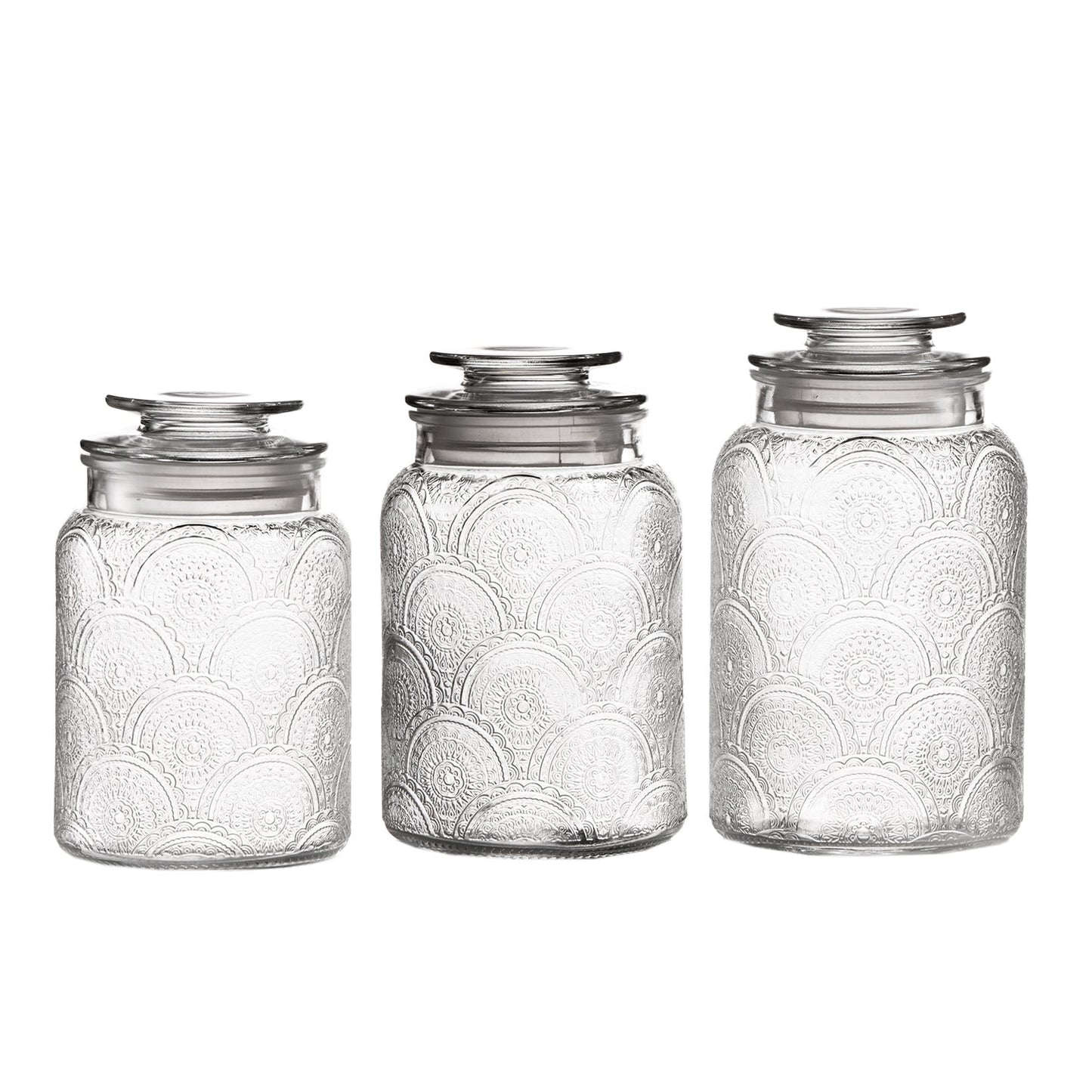 Canister Set 3-Piece Glass Jars