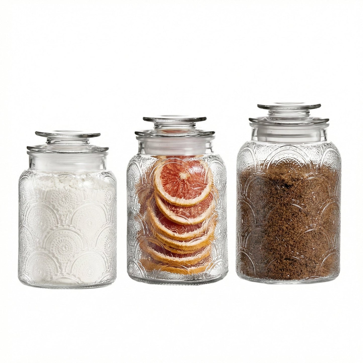 Canister Set 3-Piece Glass Jars