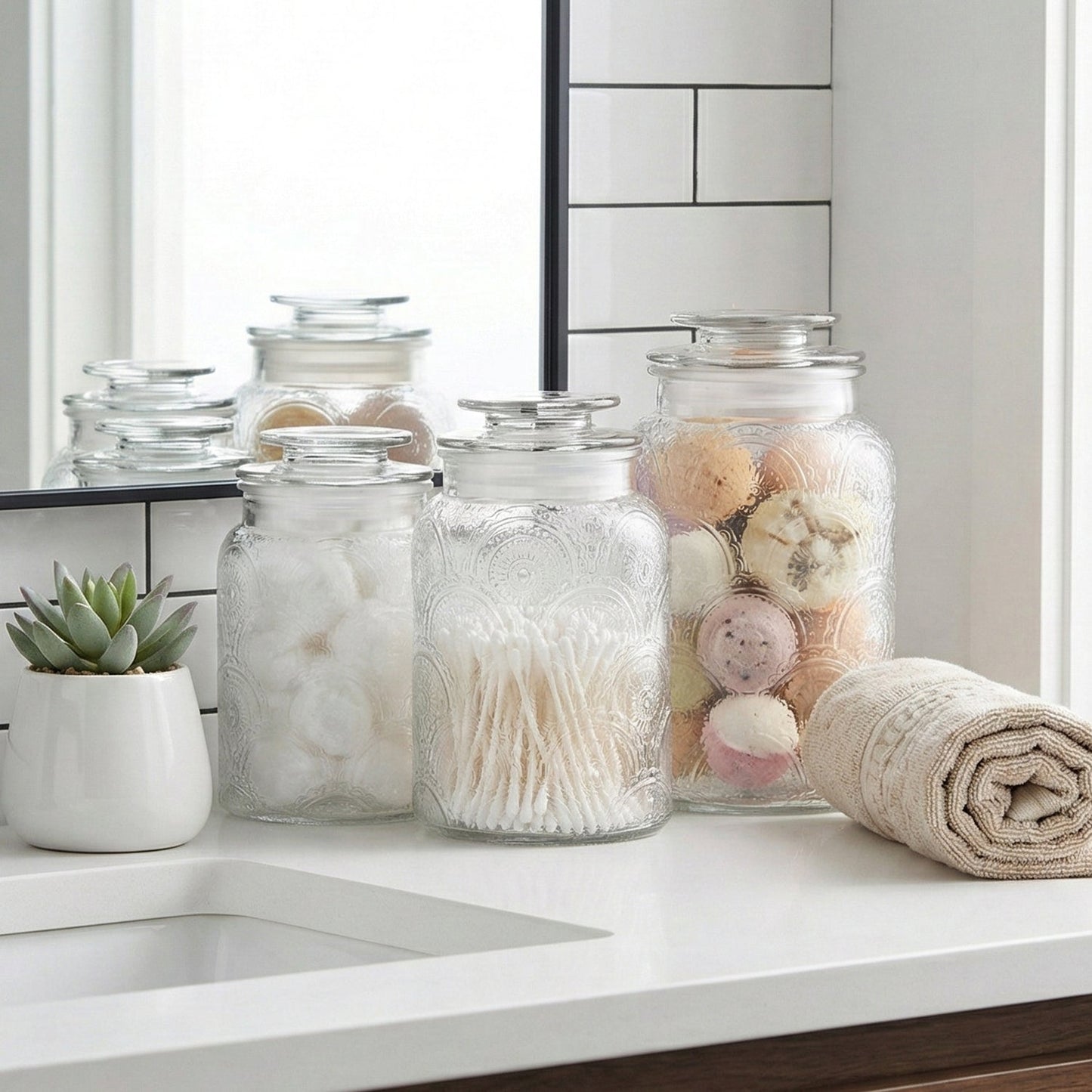 Canister Set 3-Piece Glass Jars